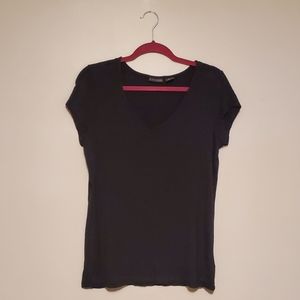 Tahari black V-neck tee